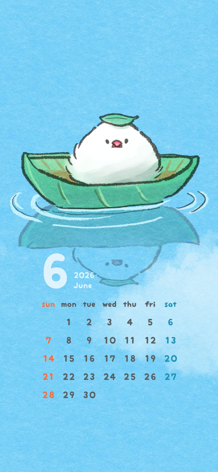 2026年6月 文鳥さんカレンダー